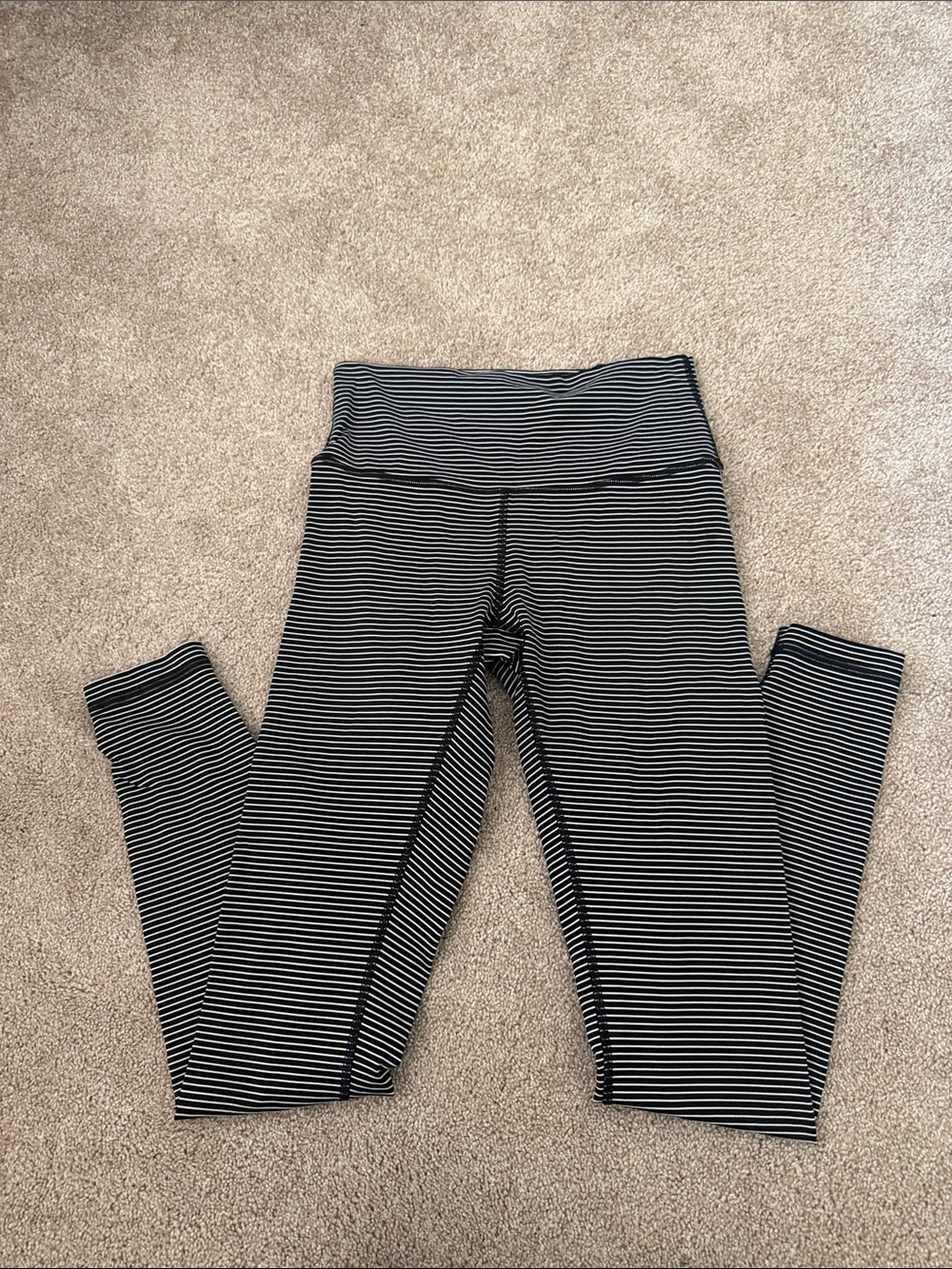 Lululemon Align 28" Black & White Striped Leggings